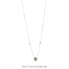 Circle Shaped Diamond Cluster Pendant on 16 inch Cable Link Chain in 14k White Gold - Thumbnail 1