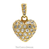 Heart Shaped 3/4cttw Diamond Cluster Pendant in 14k Yellow Gold - Thumbnail 1
