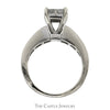 1.5cttw Invisi-set Diamond Cluster Engagement Ring with Channel Set Diamond Accents in 14k White Gold - Thumbnail 2