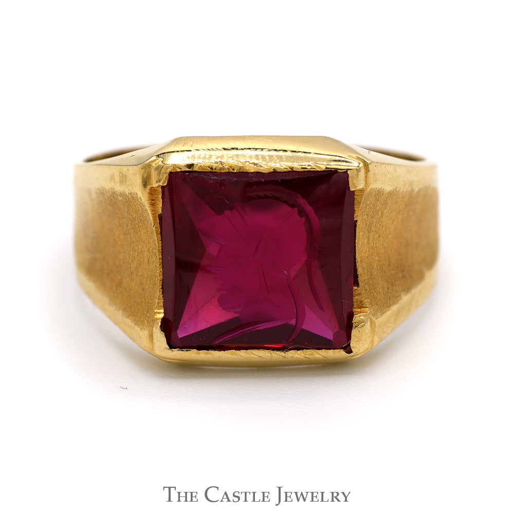 Victorian 8.90 Ct Simulated Red Ruby Men's Bishop Ring 14K Yellow Gold  Plated | eBay