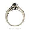 Front-facing view of the oval black diamond halo engagement ring in 14k white gold - Thumbnail 3