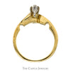 Marquise Diamond Engagement Ring .25 CT  With Wrap Design Band With Diamonds .50CTTW In 14KT Yellow Gold - Thumbnail 2