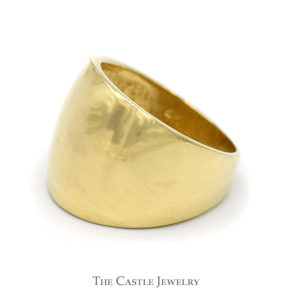 14k Yellow Gold Tapered Polished Dome Ring