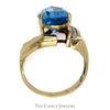 Pear Topaz Ring with Unique Design Cubic Zirconia Mounting - Thumbnail 2