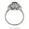 Cushion Cut Yellow Diamond Shield Ring with Diamond Accents and Split Shank Setting in 18k White Gold - Thumbnail 2