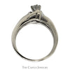 Bypass Design Engagement Ring With .20CT Round Brilliant Cut Center And .30CTTW Of Channel-Set Baguette Cut And Round Diamond Sides In 14KT White Gold - Thumbnail 2