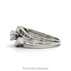 Bypass Design Engagement Ring With .20CT Round Brilliant Cut Center And .30CTTW Of Channel-Set Baguette Cut And Round Diamond Sides In 14KT White Gold - Thumbnail 3