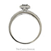 Diamond Bridal Set .38CTTW With .16CT Princess Cut Center With Halo And Diamond Sides In 14KT White Gold - Thumbnail 2