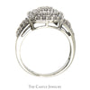 Square Shaped 1cttw Diamond Cluster Engagement Ring with Accented Sides in 10k White Gold - Thumbnail 2