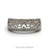 1/4cttw Diamond Accented Open Heart Band in 10k White Gold - Thumbnail 1
