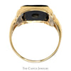 Rectangular Black Onyx "V" Ring in 10k Yellow Gold - Thumbnail 2