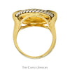 1996 Gibraltar 1/25 Crown Rose Design Coin Ring with Rope Bezel and Diamond Accents in 14k Yellow Gold - Thumbnail 2