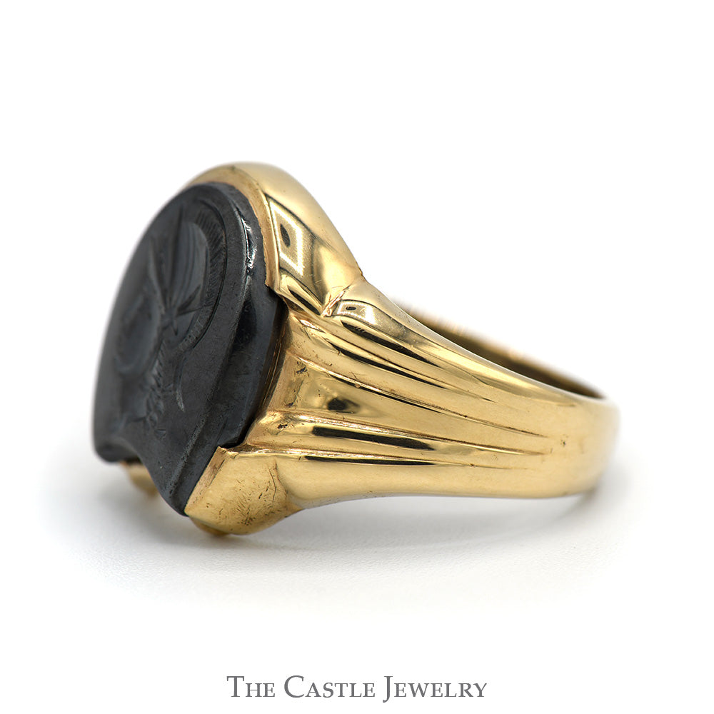 Intaglio Men's Ring in 10k Yellow Gold - Size 10 – The Castle Jewelry