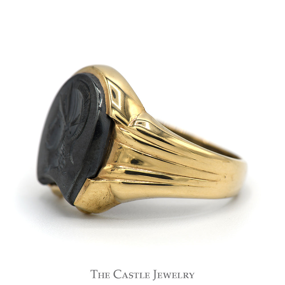 Intaglio Men's Ring in 10k Yellow Gold - Size 10