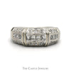 3/4cttw Channel Set Princess Cut Diamond Band with Round Diamond Edges in 14k White Gold - Thumbnail 1