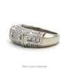 3/4cttw Channel Set Princess Cut Diamond Band with Round Diamond Edges in 14k White Gold - Thumbnail 3