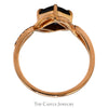 Square Cut Alexandrite Ring with Diamond Accented Split Shank Sides in 14k Rose Gold - Thumbnail 2
