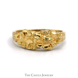 Textured Nugget Designed Ring in 10k Yellow Gold