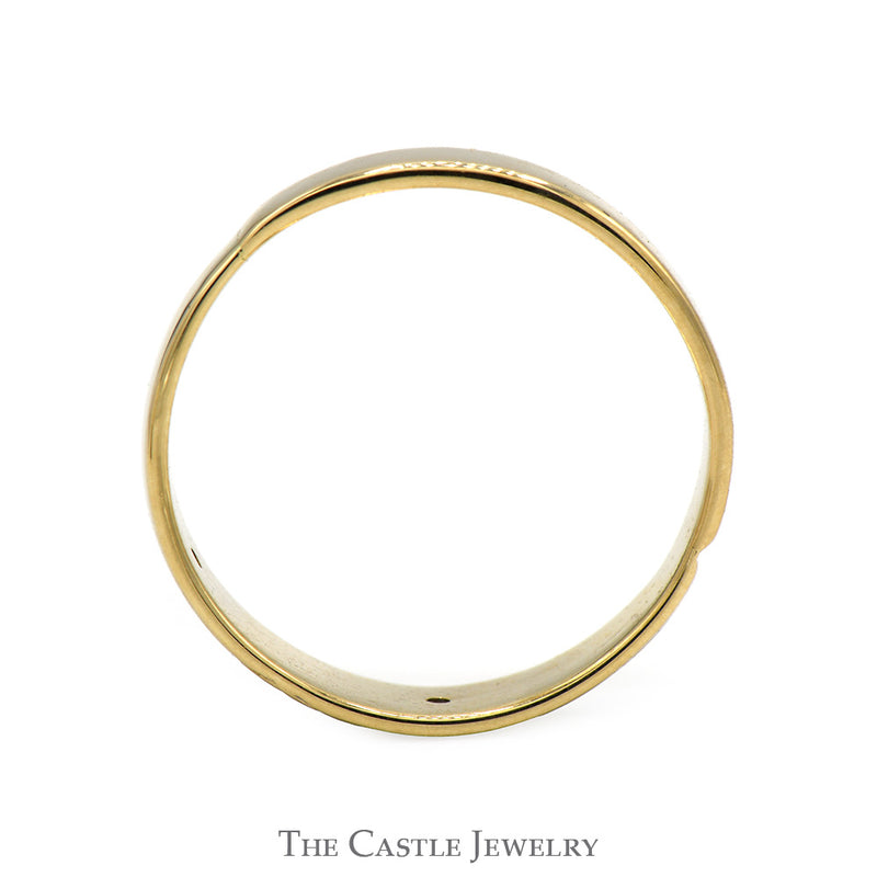 Illusion Set Diamond Accented Etched Cross Band in 10k Yellow Gold