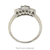 1/2cttw Triple Flower Diamond Cluster Ring in 14k White Gold - Thumbnail 2