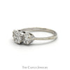 1/2cttw Triple Flower Diamond Cluster Ring in 14k White Gold - Thumbnail 3