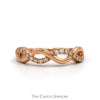 Diamond Accented Twisted Infinity Style Band in 14k Rose Gold - Thumbnail 1