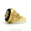 Side profile of the 10k yellow gold scorpion onyx ring - Thumbnail 2
