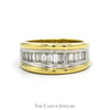 Two Toned Men's 1.25cttw Baguette Cut Diamond Band i n 18k Yellow & White Gold - Thumbnail 1