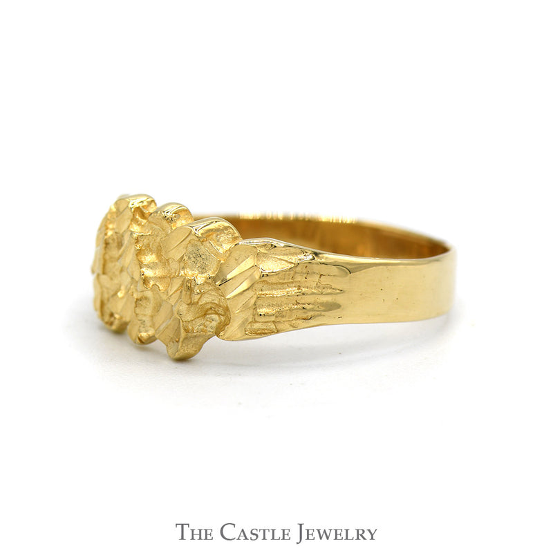 Diamond Cut Nugget Style Ring in 14k Yellow Gold
