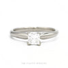 14k white gold princess-cut diamond solitaire engagement ring with 4-prong head — top view - Thumbnail 1