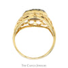 Women's 1/2cttw Round Diamond Kentucky Cluster Ring with Open Filigree Sides in 10k Yellow Gold - Thumbnail 2