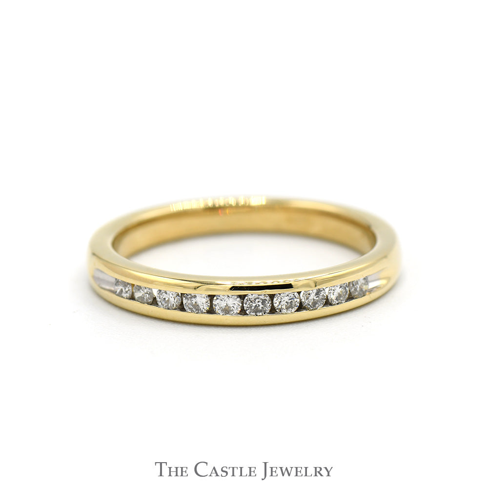 1/4cttw Round Channel Set Diamond Wedding Band in 14k Yellow Gold