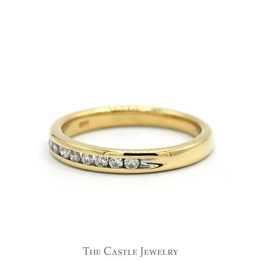 1/4cttw Round Channel Set Diamond Wedding Band in 14k Yellow Gold