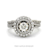 Vera Wang 14K White Gold 2.10cttw Diamond Double Halo Engagement Ring Set - Thumbnail 1