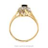 Pear Cut Sapphire Ring with Illusion Set Diamond Halo in 14k Yellow Gold - Thumbnail 2