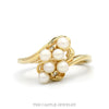 Swirled Freeform Pearl Cluster Ring with Diamond Accents in 14k Yellow Gold - Thumbnail 1
