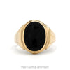 10k yellow gold men’s oval black onyx ring — top view - Thumbnail 1