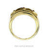 Front-facing view of the wide ruby band showing the domed profile and tapered shank - Thumbnail 3