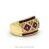 Side profile of the wide ruby band showing the channel set edges - Thumbnail 2