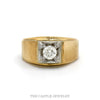 14k yellow gold men's 0.40ct diamond solitaire ring — top view - Thumbnail 1