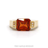14k yellow gold east west set fire opal ring — top view - Thumbnail 1