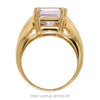 Front-facing view of the 14k yellow gold square pink topaz ring - Thumbnail 3