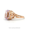 Side profile of the 14k rose gold amethyst ring with open sides - Thumbnail 2