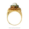 Front-facing view of the 14k yellow gold pearl flower ring - Thumbnail 3