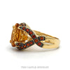 Side profile of the 14k yellow gold citrine and fire opal ring - Thumbnail 2