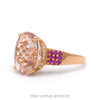 Side profile of the 14k rose gold morganite ruby ring - Thumbnail 2
