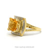 Side profile of the 14k yellow gold citrine diamond halo ring - Thumbnail 2