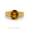14k yellow gold oval citrine ring with open lattice sides — top view - Thumbnail 1