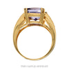 Front-facing view of the 14k yellow gold princess amethyst ring - Thumbnail 3