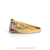 Side profile of the 14k yellow gold amethyst ring - Thumbnail 2